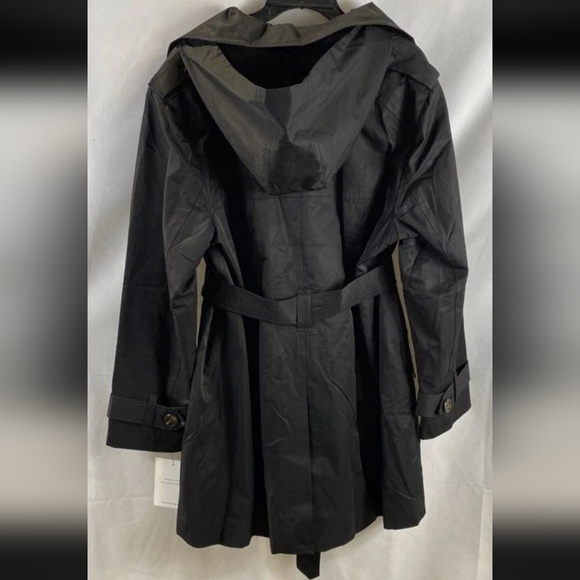 New With Tags London Fog Women's Charcoal Black Double Breasted Trench Coat XXL - Picture 4 of 6